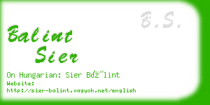 balint sier business card